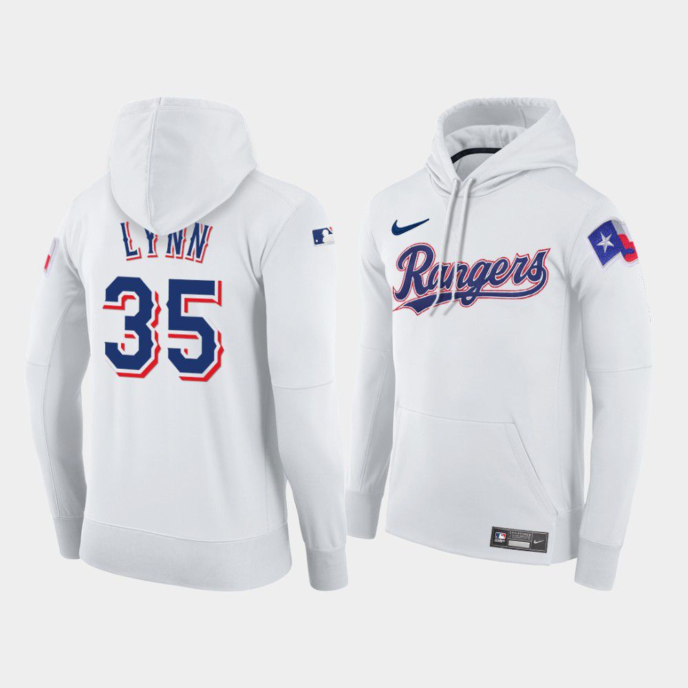 Men Texas Rangers #35 Lynn white home hoodie 2021 MLB Nike Jerseys